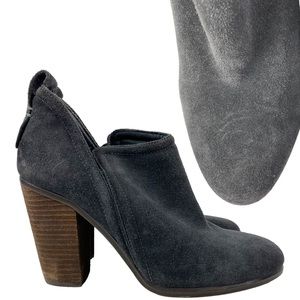 VINCE CAMUTO Grey Suede Heeled Ankle Boots | 8